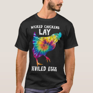 T-shirt Élevage de poulets de poule piqué OEufs dévités Fe