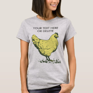 T-shirt Élevage de poulets jaunes vintage personnalisés