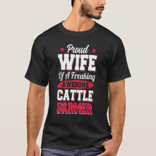 T-shirt Élevage de vaches Ferme Agriculture Bétail Femme d