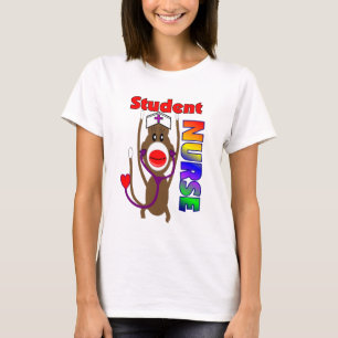 T-shirt Élève-infirmière de singe de chaussette