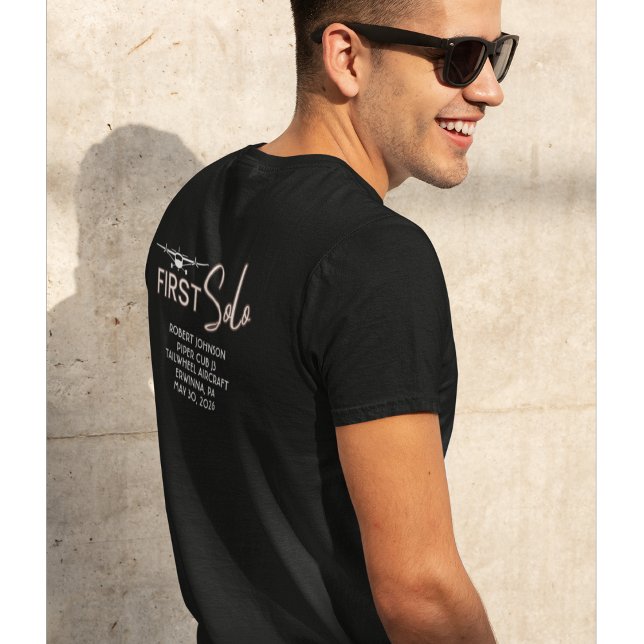 T-shirt Élève Pilote Premier Vol Solo & Avion Personnalisé (Créateur téléchargé)