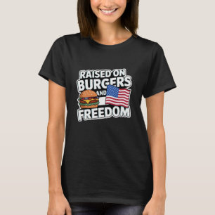 T-shirt Élevé sur les hamburgers et la liberté