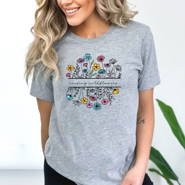 T-shirt Élever Fleur sauvage coloré Floral Maman / Mère T- (Créateur téléchargé)