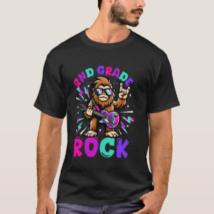 T-shirt Élèves de 2e année Rock Monkey mignon retour à l'é
