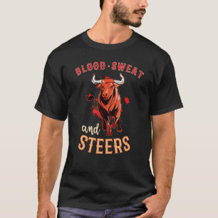 T-shirt Éleveur de bétail de foire agricole Sang sueur et