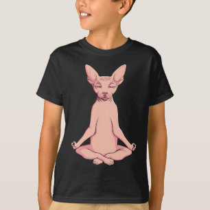 T-shirt Éleveur de méditation de yoga de chat Sphynx sans