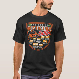 T-shirt Éleveurs de Blue Heeler d'anatomie de bétail austr