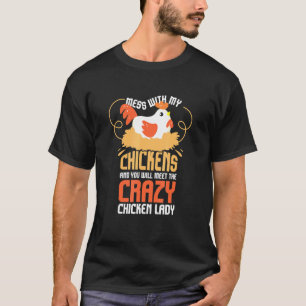 T-shirt Éleveuse de poules de basse-cour femme I Folle de