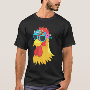 T-shirt Éleveuse de poulets mignonne couronne florale hipp