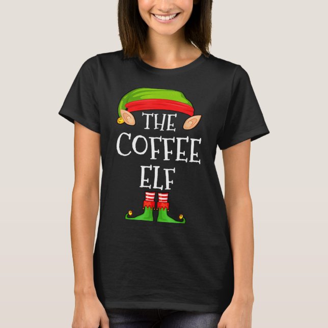 T-shirt Elf Family Christmas Coffee Elf Sweater Matching C (Devant)
