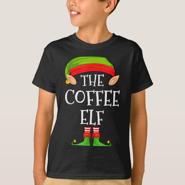 T-shirt Elf Family Christmas Coffee Elf Sweater Matching C (Devant)