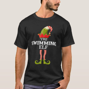 T-shirt Elf Natation Funny Christmas Group Correspondant F