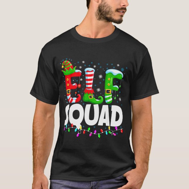 T-shirt Elf Squad Christmas Family Matching Xmas Pajamas  (Devant)