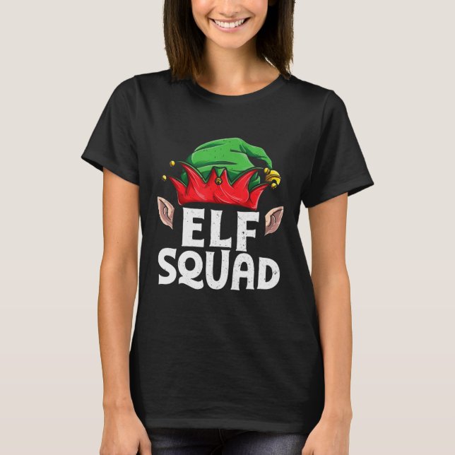T-shirt Elf Squad Noël Amusant Elfes Famille Correspondant (Devant)