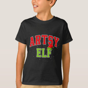 T-shirt Elfe Artistique Noël Famille Groupe Correspondant 