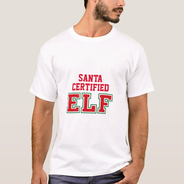 T-shirt Elfe certifié père Noël (Devant)