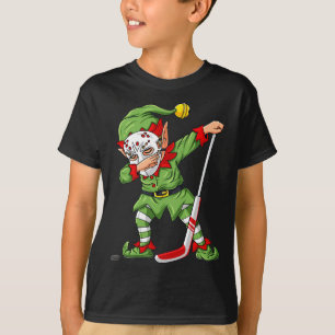 T-shirt Elfe de Noël Dabbing Joueur de hockey sur glace Ga