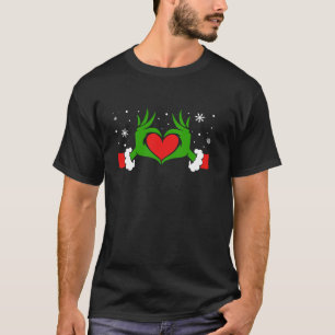 T-shirt Elfe drôle avec le coeur mignon Mains Style Noël C