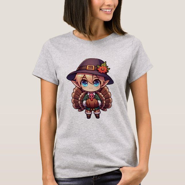 T-shirt Elfe Turquie de Thanksgiving (Devant)