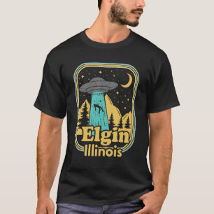 T-shirt Elgin Illinois Ufo Alien Hunter 80s State Pride