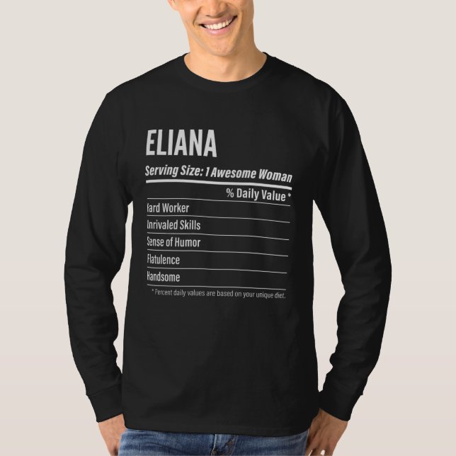 T-shirt Eliana  Nutritional Facts Serving Size Calories (Devant)