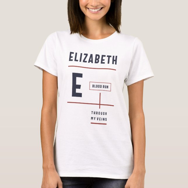 T-shirt Elizabeth Blood traverse mes veines (Devant)