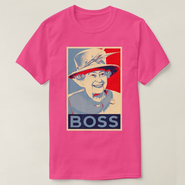T-shirt Elizabeth Boss Son Altesse Royale la Reine d'Angle (Design devant)
