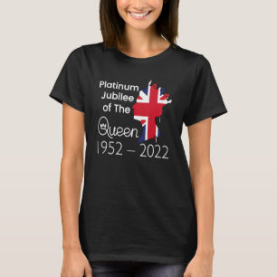T-shirt Elizabeth Platinum Jubilee Queen Crown British Fl