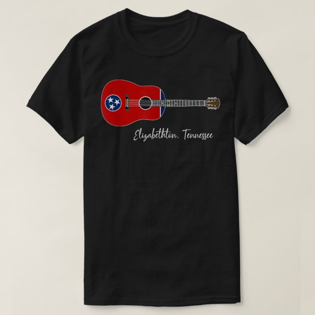 T-shirt Elizabethton Tennessee Guitar (Design devant)