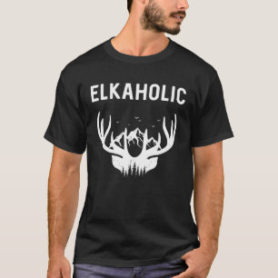 T-shirt Elkaholic Red Deer Reindeer Wapiti Hommes Femmes