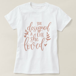 T-shirt Elle a conçu une vie qu'elle aimait Botanical Blus