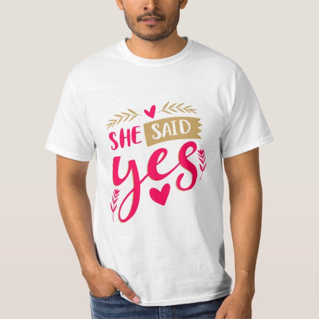 T-shirt Elle a dit Oui Chemise (Devant)