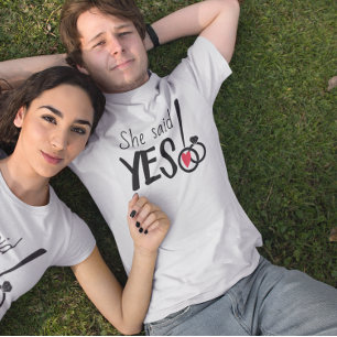 T-shirt Elle a dit oui Mariée d'être Fiançailles