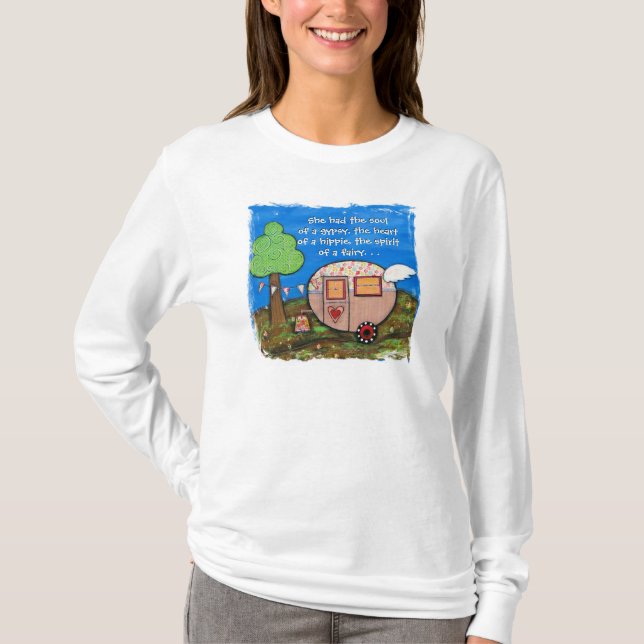 T-shirt Elle a eu l'âme d'une chemise gitane de campeur, (Devant)