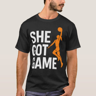 T-shirt Elle a le jeu Fille de basket-ball Dunk Empowermen