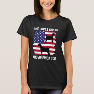 T-shirt elle adore boer chèvres et l'amérique aussi, boer