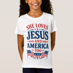 T-Shirt Elle aime Jésus et l'Amérique aussi
