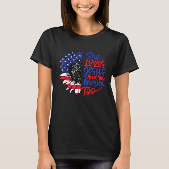 T-shirt Elle Aime Jésus Et L'Amérique Aussi 1 (Devant)