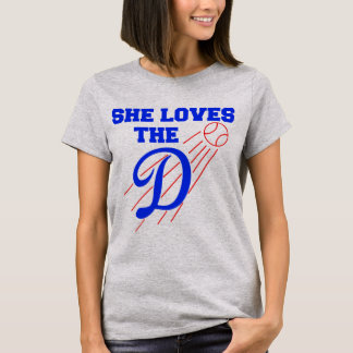 T-shirt Elle aime le baseball | Cadeau drôle pour fan de s