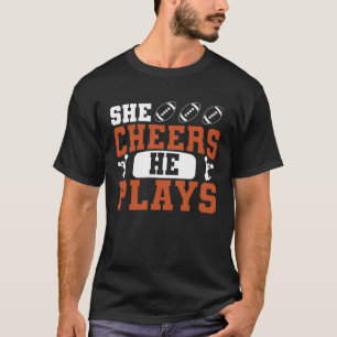 T-shirt elle applaudit il joue drôle Cheerleader