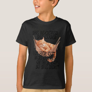 T-shirt Elle croyait qu'elle pouvait mais son chat dormait