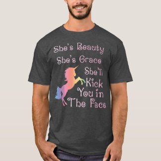 T-shirt Elle est belle Elle est grâce Elle va te frapper d
