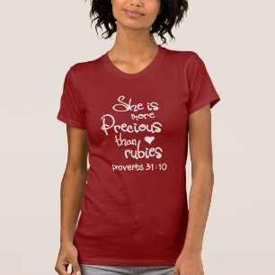 T-shirt Elle est plus précieuse que des proverbes de rubi