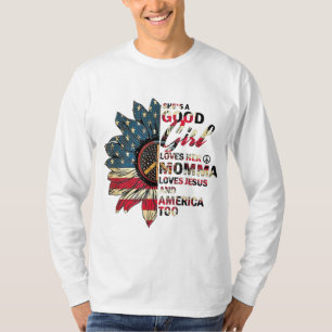 T-shirt Elle est une bonne fille aime sa maman Jésus & Amé