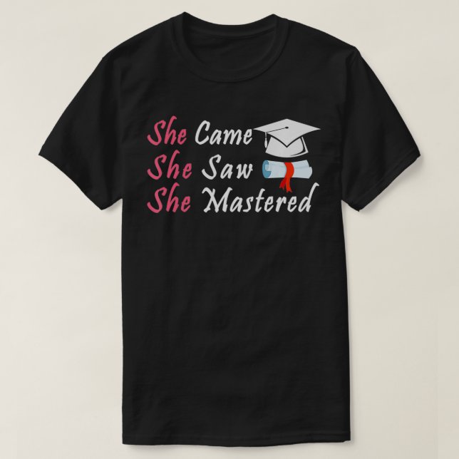 T-shirt Elle Est Venue, Elle A Vu Qu'Elle Maîtrisait Des D (Design devant)