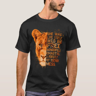 T-shirt Elle Était Vie Sauvage Et Lionesse Libre - Liones