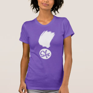 T-shirt Elle Exclamation White Design Femen Chemise