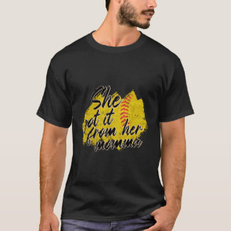 T-shirt Elle L'A Obtenu De Sa Maman Sotball Mère Day Mam