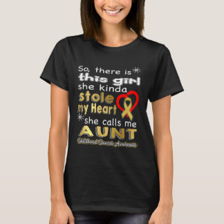T-shirt Elle m'a volé mon coeur - Tante - Cancer de l'enfa