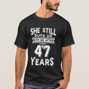 T-shirt Elle M'Accompagne Encore Après 47 Ans De Mariage A